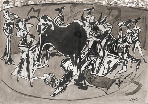  JUAN BARJOLA - Escena taurina