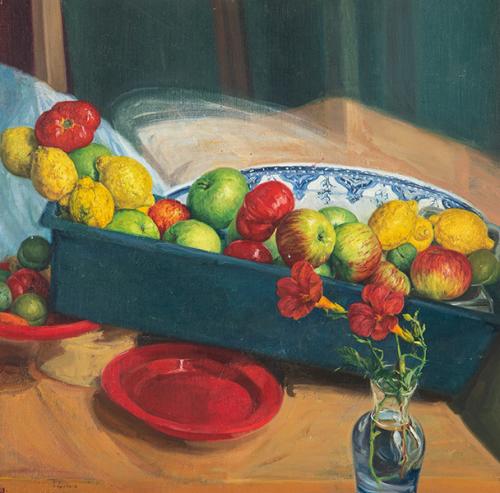  DANIEL QUINTERO - Bodegón de flores y frutas