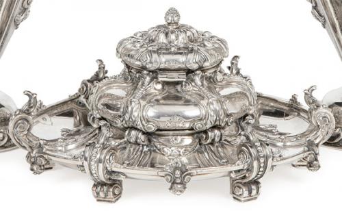 Lote 1157
Tintero de plata portuguesa punzonada Ley 916 de Leitao, Lisboa finales del S. XIX.