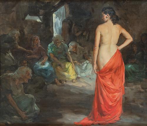  FRANCISCO RODRÍGUEZ SAN CLEMENT - Mujer con pañoleta roja