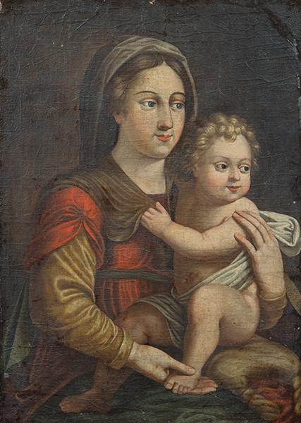  ESCUELA ESPAÑOLA FNS. S. XVIII - Virgen con el Niño