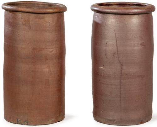  Pareja de orzas en barro cocido.
Francia, S. XX