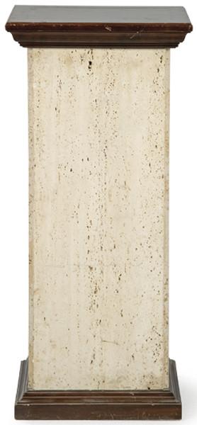  Peana de mármol travertino y madera de caoba.