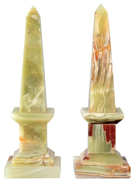  Pareja de obeliscos de onix