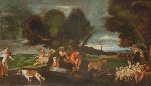  TALLER DE PEDRO DE ORRENTE S. XVII - Jacob en el pozo