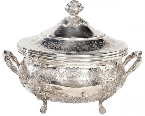  Legumbrera de plata española punzonada 1ª Ley de Pasgorcy.