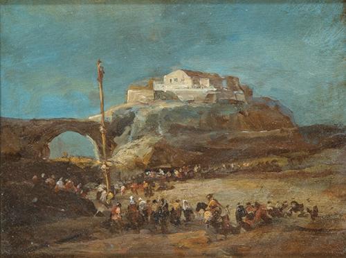  COPIA DE FRANCISCO DE GOYA S. XIX - La cucaña