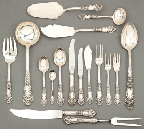  Cubertería de plata española punzonada 1ª Ley.