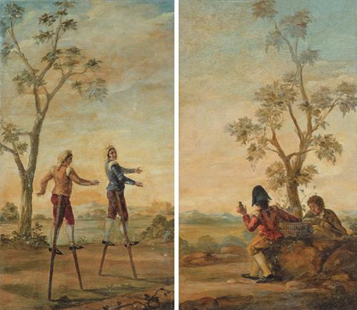  A LA MANERA DE FRANCISCO DE GOYA S. XX - Pareja de escenas costumbristas