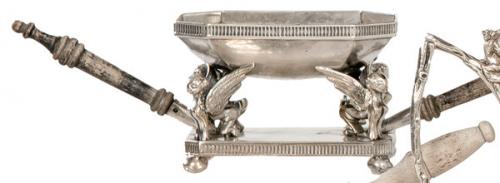  Chofeta octogonal de plata española punzonada 1ª Ley de López.