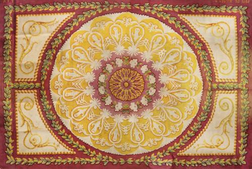  Alfombra de la Real Fábrica de Tapices en lana firmada y fechada "Gabino Stuyck 1894"