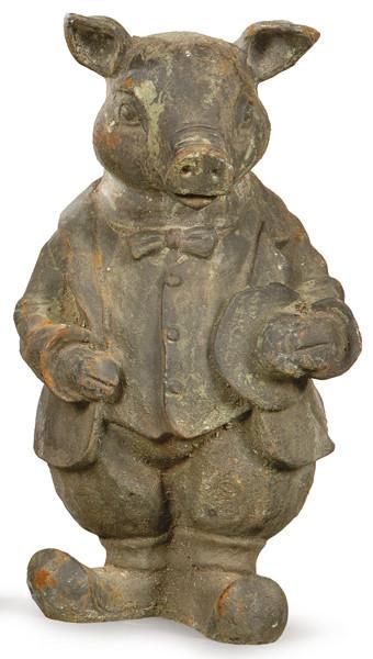  Cerdo de hierro colado para jardín