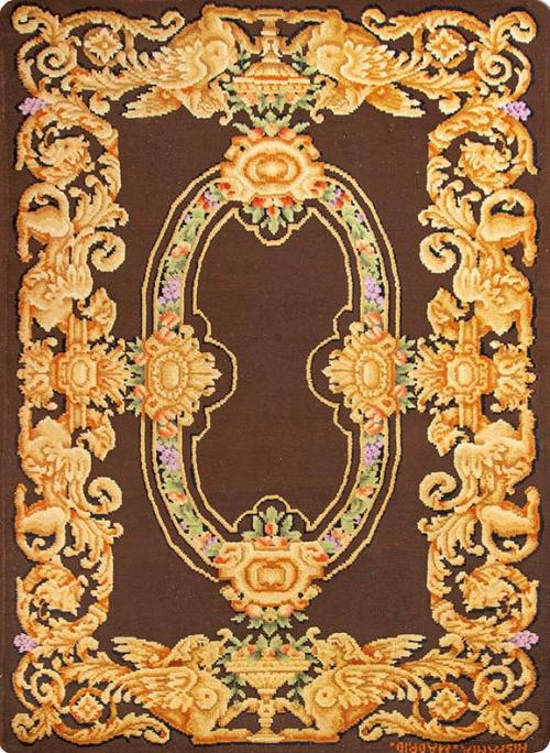  Alfombra española en lana de Hispania Madrid, firmada.