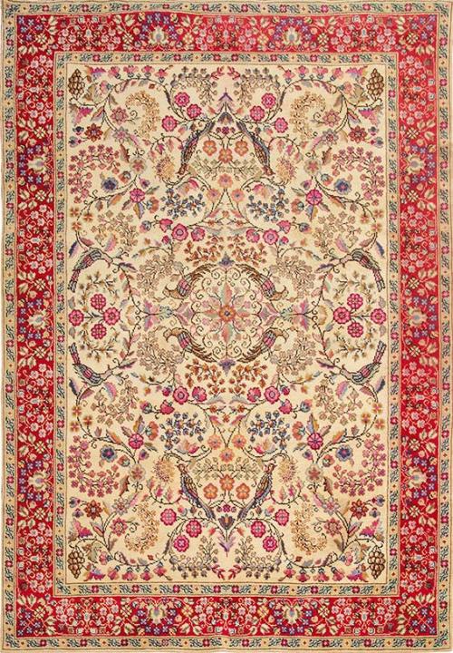  Alfombra en lana de diseño persa.