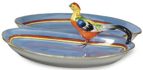  Pequeña bandeja de porcelana japonesa de Noritake con marca de Hermanos Morimura h. 1940.