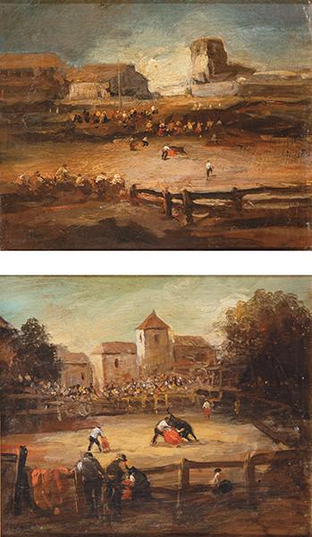  IMITADOR DE FRANCISCO DE GOYA S. XIX-XX - Capea en el pueblo
Un día de toros
