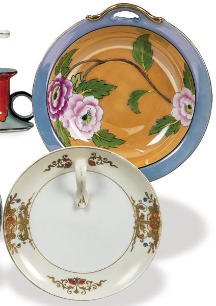  Plato palmatoria y pequeño recipiente hondo de porcelana japonesa de Noritake.
