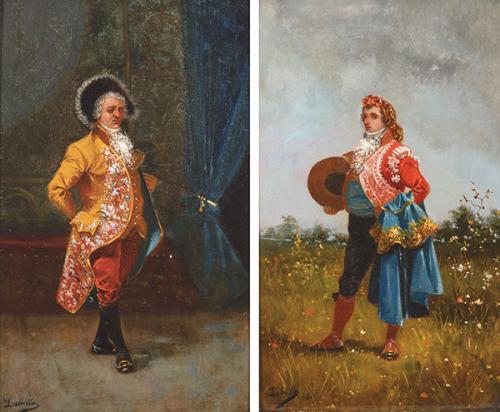 Lote 0106
ESCUELA ESPAÑOLA S. XIX - Pareja de caballeros