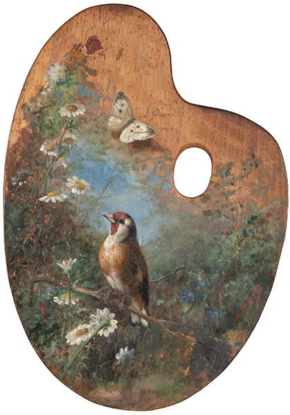  FEDERICO JIMÉNEZ FERNÁNDEZ - Jilguero, flores y mariposa