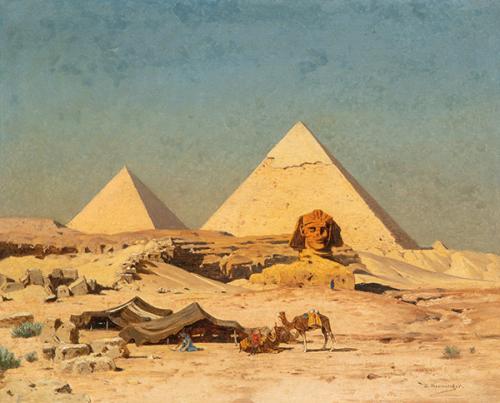  EDMUN BERNINGER - La Gran Esfinge y las pirámides de Guiza