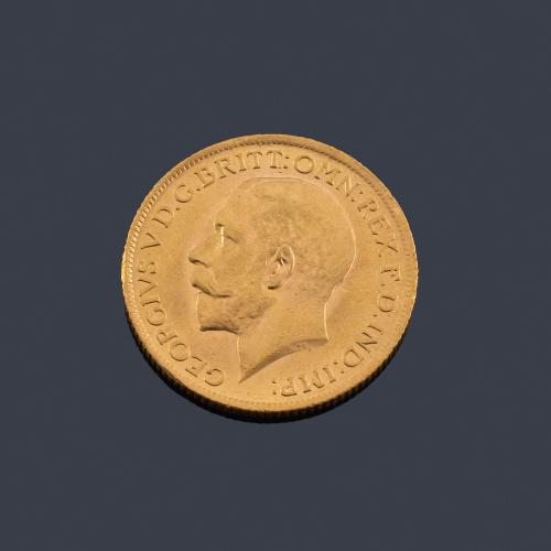  Rey Jorge de Inglaterra, libra en oro de 22 K.