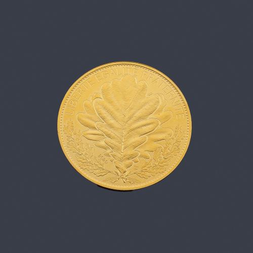  Moneda conmemorativa francesa naturaleza de Francia en oro de 24K.
Con estuche.