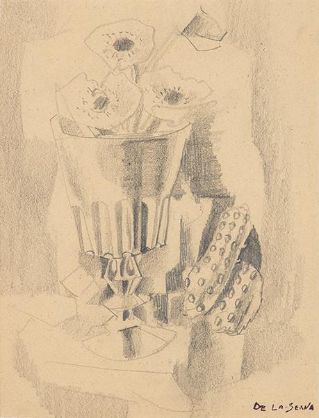  ISMAEL DE LA SERNA - Naturaleza muerta con copa de cristal