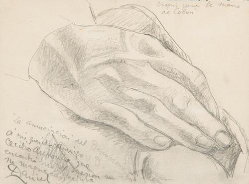  DANIEL VÁZQUEZ DÍAZ - La anunciación del descubrimiento. Croquis para la mano de Colón