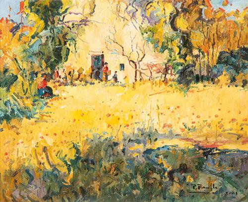 Lote 0349
ESCUELA ESPAÑOLA S. XX - Contraluz en amarillos y ocres. Andalucía