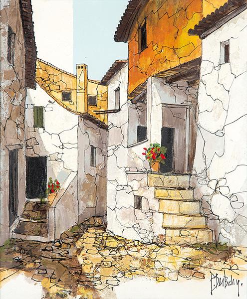  ESCUELA ESPAÑOLA S. XX - Calle de pueblo