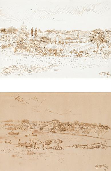 Lote 0382
GUILLERMO VARGAS RUIZ - Playa Norte. A Coruña; Paisaje andaluz