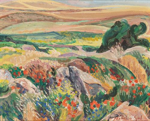 Lote 0383
MENCHU GAL - Paisaje con amapolas