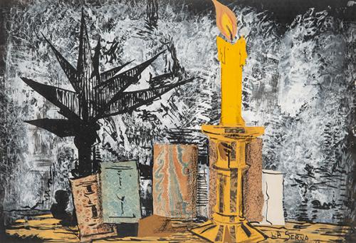 Lote 0403
ISMAEL DE LA SERNA - Naturaleza muerta con vela