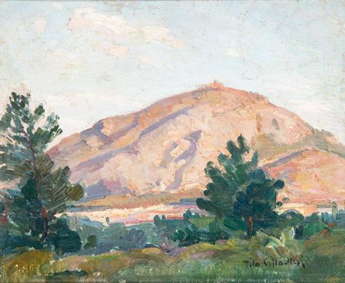 Lote 0598
TITO CITTADINI - Paisaje con montaña al fondo