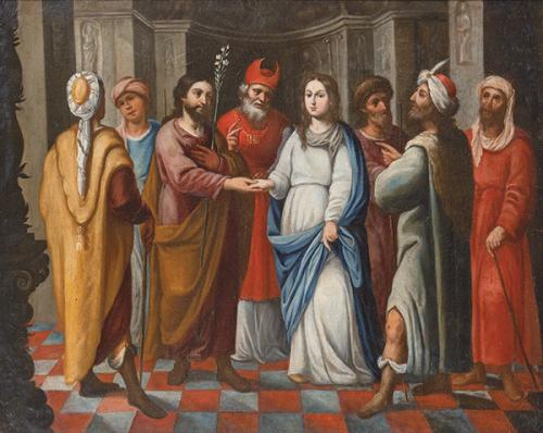 Lote 0066
SEGUIDOR DE MATÍAS DE ARTEAGA S. XVIII - Desposorios de la Virgen