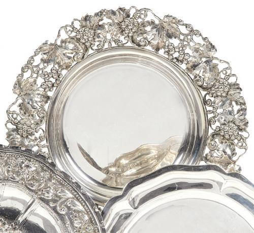  Centro de mesa de plata española punzonada 1ª Ley.