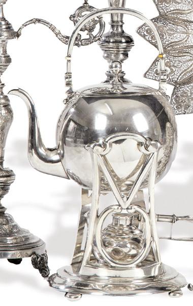  Samovar de plata española punzonada de Luís Espuñes, Madrid Villa y Corte 1915