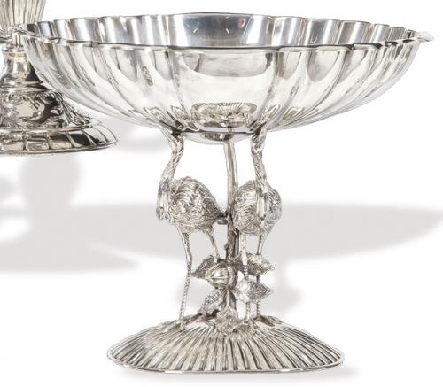  Centro de mesa de plata española punzonada 1ª Ley de Pasgorcy.