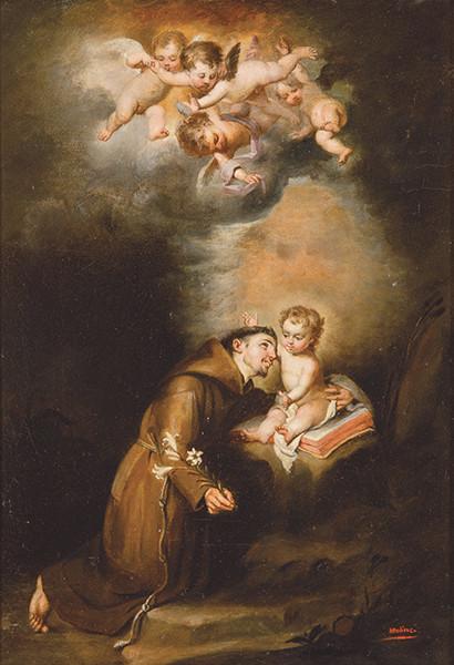 Lote 0083
COPIA DE BARTOLOMÉ ESTEBAN MURILLO S. XIX - San Antonio con el Niño