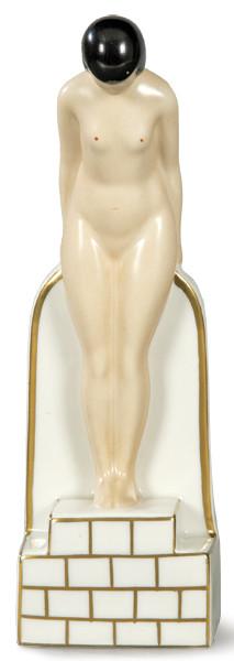 Figura art decó en porcelana pintada y esmaltada de Robj.
París, años 20