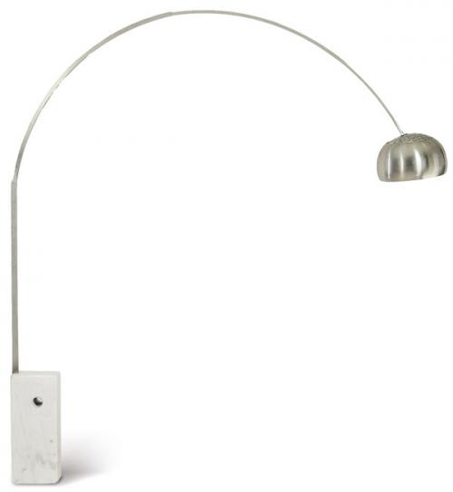  Achille and Pier Giacomo Castiglioni, 1962.  Reedición
Lámpara de pie de luz directa modelo Arco,