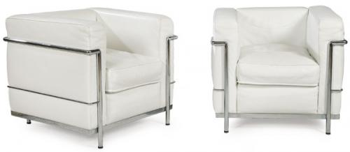  Le Corbusier, Pierre Jeanneret, Charlotte Perriand. Reedición
Pareja de butacas LC2 (1929) o Grand Confort modelo pequeño.