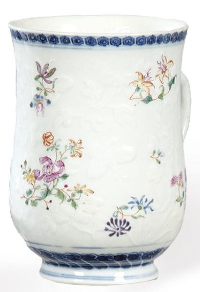  Taza de porcelana china de Compañia de Indias Familia Rosa, época de Qianlong (1736-95), Dinastía Qing