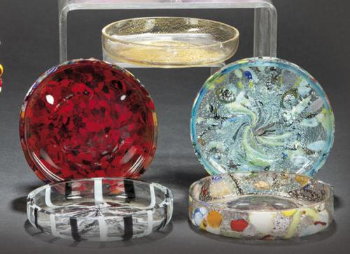  Cinco porta aperitivos de cristal de Murano