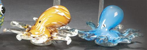  Dos pulpos de cristal de Murano