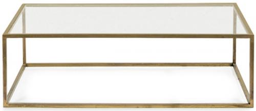  Mesa de centro rectangular siguiendo modelos de Willy Rizzo, con estructura de latón y metal cromado con tapa de cristal ahumado. S. XX