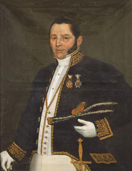 Lote 0124
ESCUELA ESPAÑOLA S. XIX - Retrato de oficial de Armada condecorado con la Orden de Carlos III e Isabel La Católica