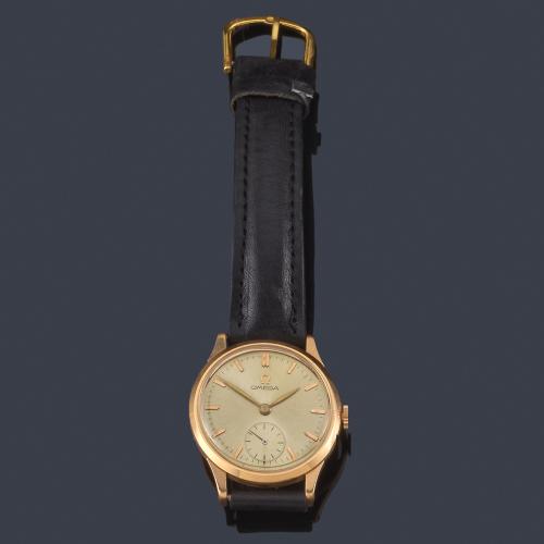  OMEGA de caballero con caja en oro amarillo de 18 K.