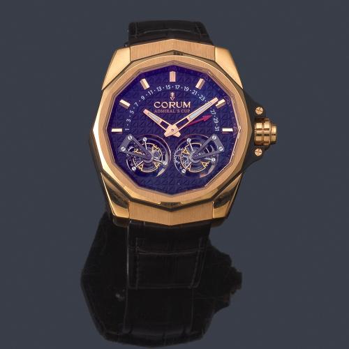  CORUM Admirals Cup AC-ONE doble Tourbillón ref. 108.101.55/OF01AN11 de caballero con caja en oro rosa de 18 K. Con estuche y documentación.