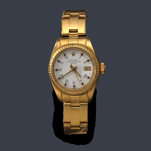  ROLEX Oyster Perpetual Datejust ref. 6917 de señora con caja y brazalete en oro amarillo de 18 K.